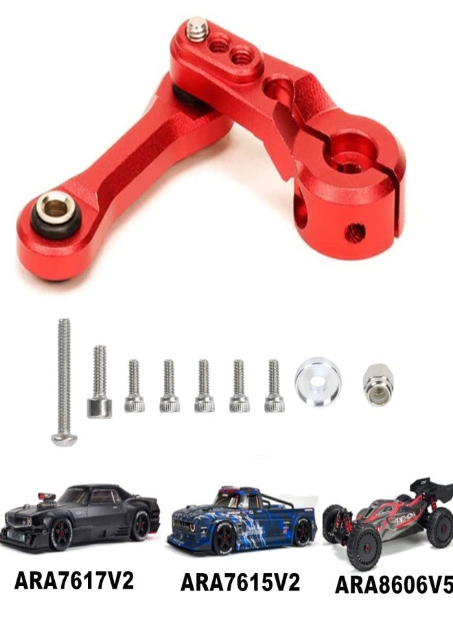 UURCSKY قطع غيار ترقية ذراع التوجيه وذراع التوجيه من الألومنيوم 25t لسيارات Arrma 1/7 Infraction Felony Limitless 1/8 KRATON Notorious Outcast Talion و EXB AR340061 AR330230 (أحمر) - Image 2